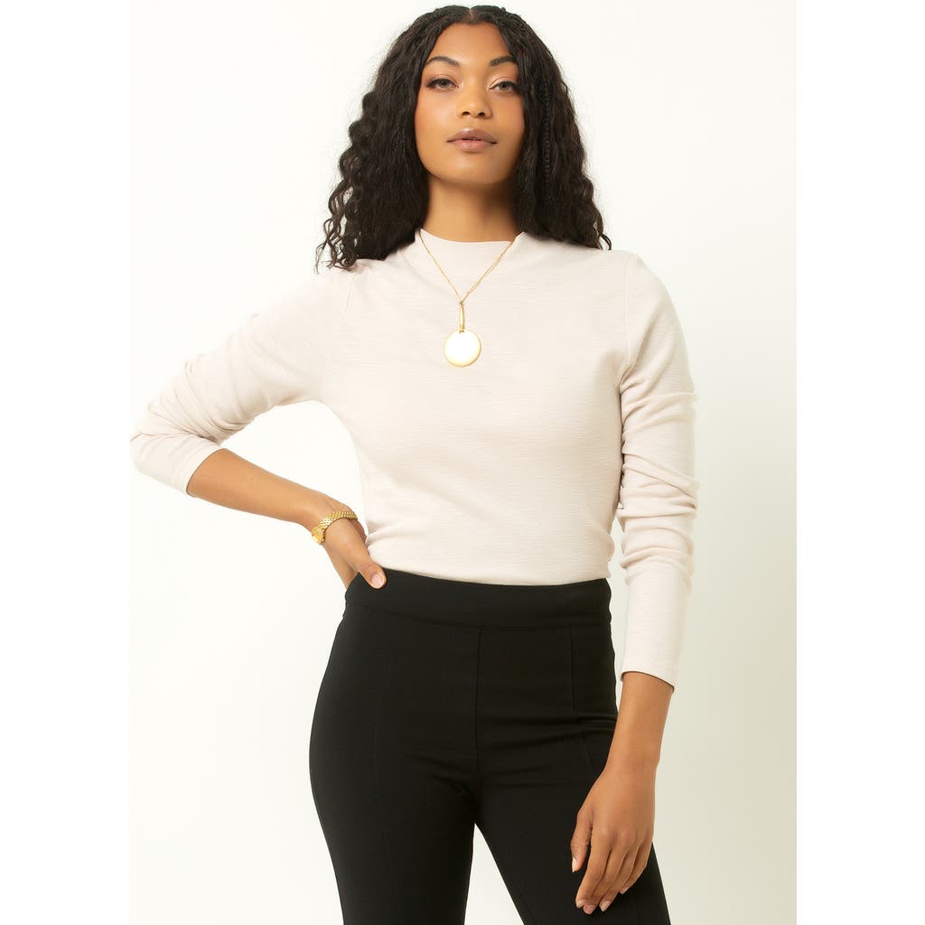 Single Stitch Long Sleeve Knit Top In White