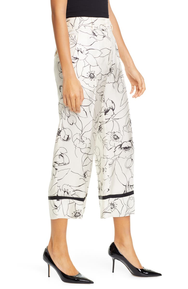 SEVENTY VENEZIA Floral Print Crop Silk Pants, Alternate, color, 