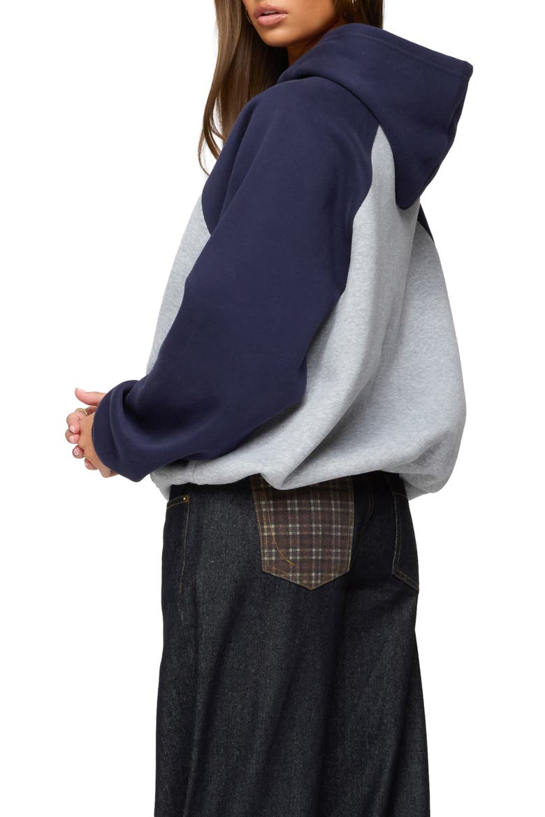 Angels Oversize Raglan Hoodie, Alternate, color, GRAY-MELANGE-AND-NAVY