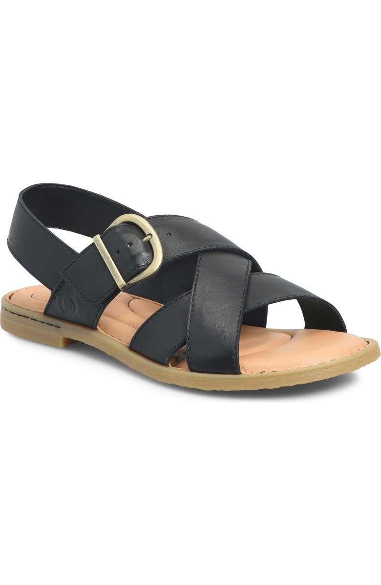 Børn Beebe Sandal, Main, color, Black Leather