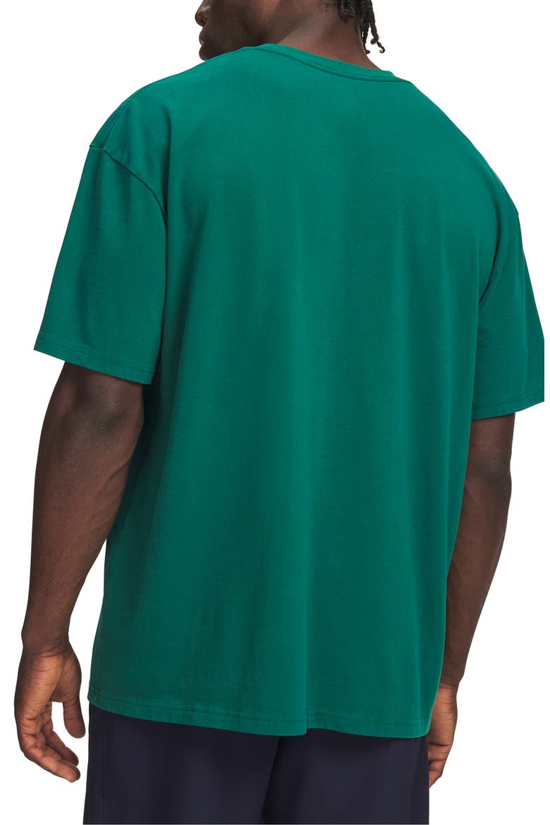 Heavyweight Oversized Washed T-Shirt, Alternate, color, CAMPUS IVY GREEN/ BLACK