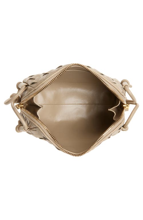 Bottega Veneta Mini Concert Intrecciato Leather Crossbody Bag In 9615 Ecru-gold