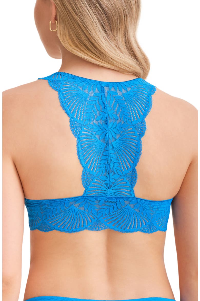 Belle Epoque Racerback Lace & Microfiber Bralette, Alternate, color, TRUE BLUE