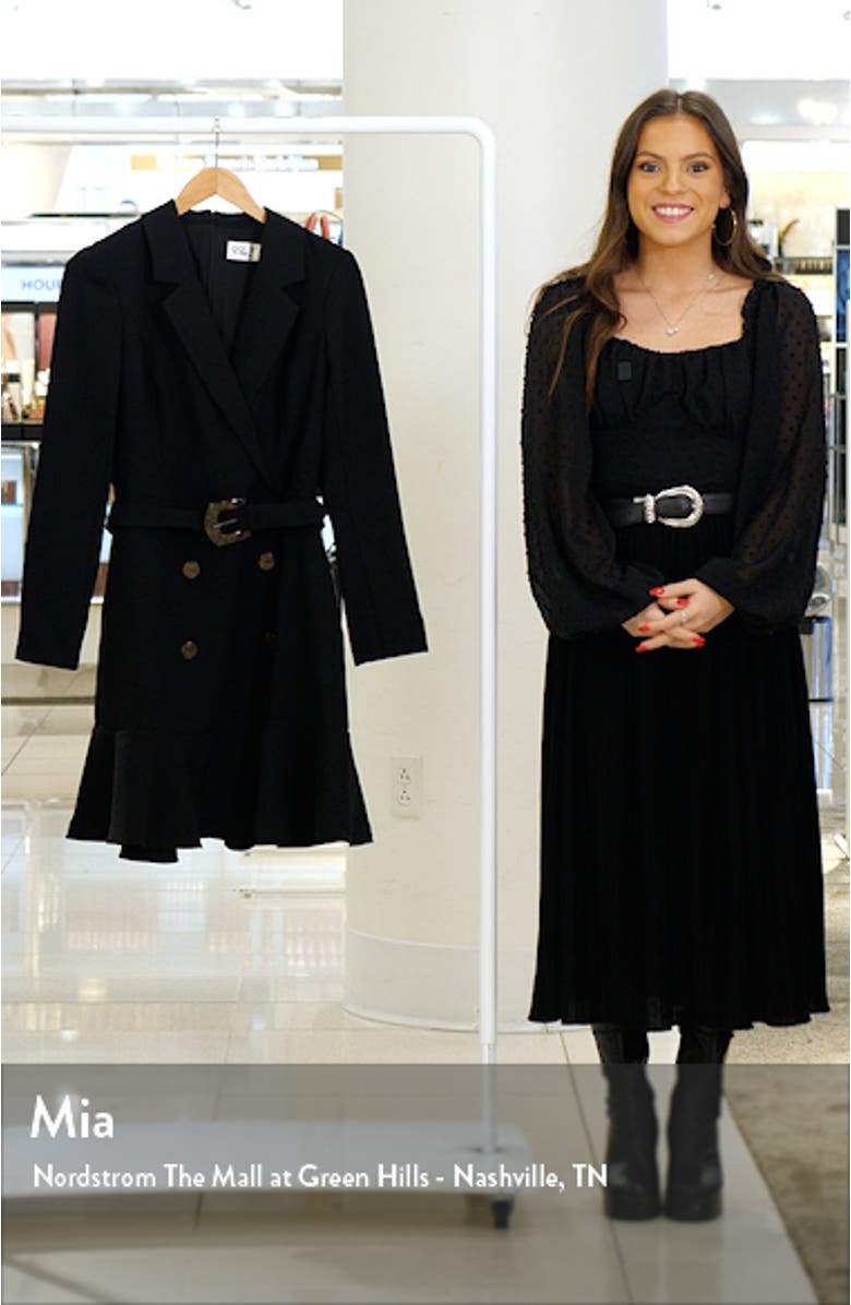 Long Sleeve Belted Blazer Dress, sales video thumbnail