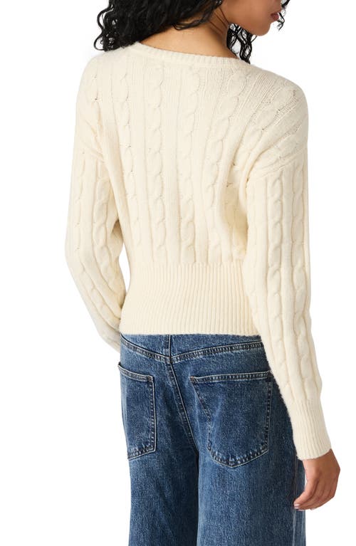 Steve Madden Saidee Ribbon Detail Cable Cardigan In Orange