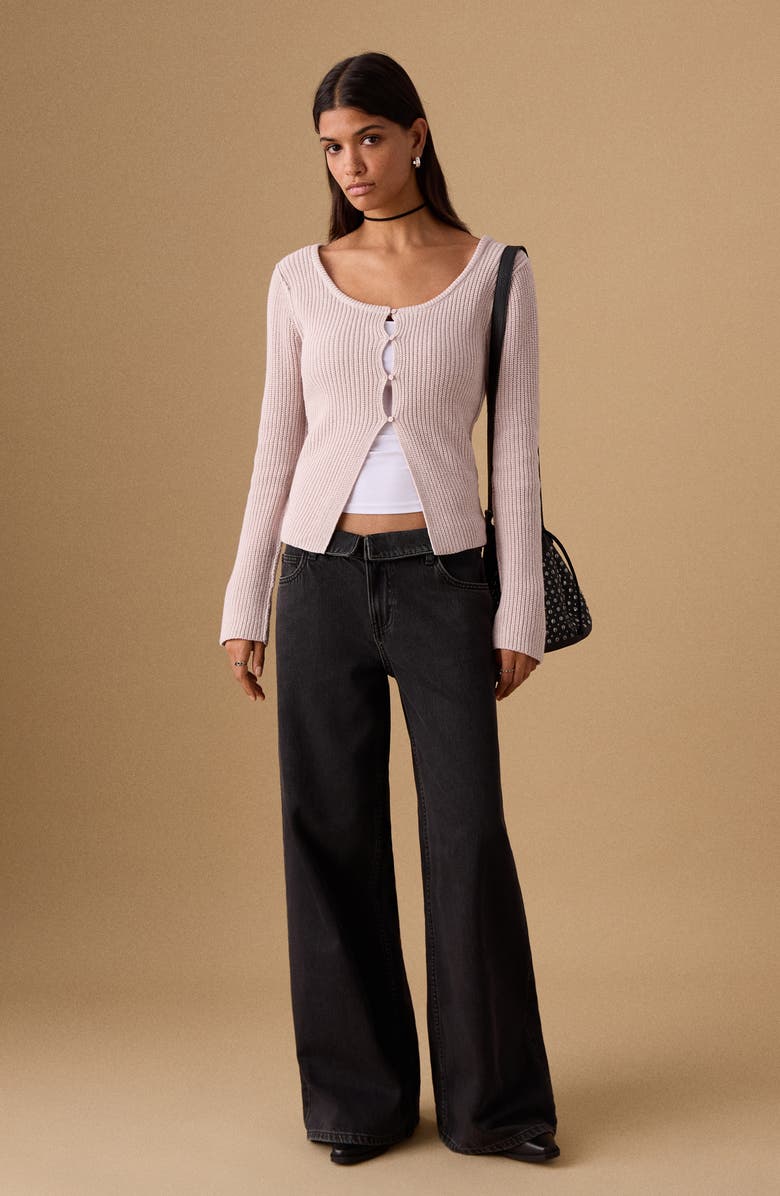 MANGO TEEN Cotton Blend Button-Up Cardigan, Alternate, color, Light Pink