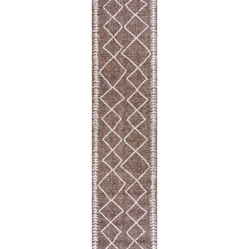 Jonathan Y Derya Diamond Trellis Indoor/outdoor Area Rug In Brown/beige