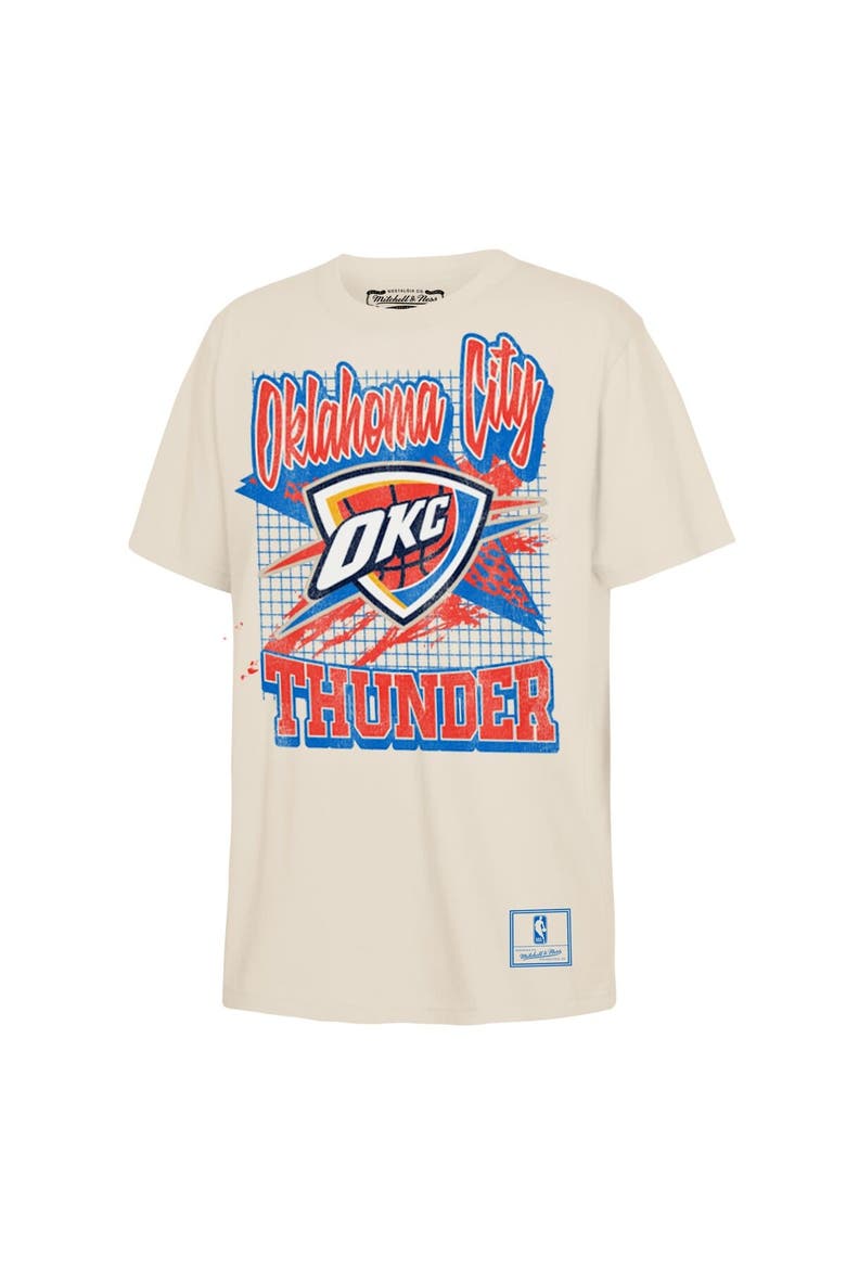 Youth Mitchell & Ness  Natural Oklahoma City Thunder Hardwood Classics Retro Vibe T-Shirt, Main, color, Natural
