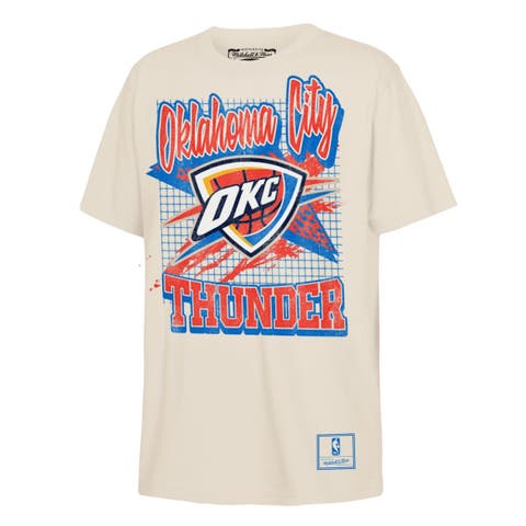 Youth Mitchell & Ness  Natural Oklahoma City Thunder Hardwood Classics Retro Vibe T-Shirt