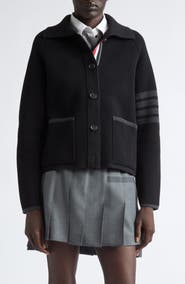 Thom Browne Double Face Pique Stitch Cardigan