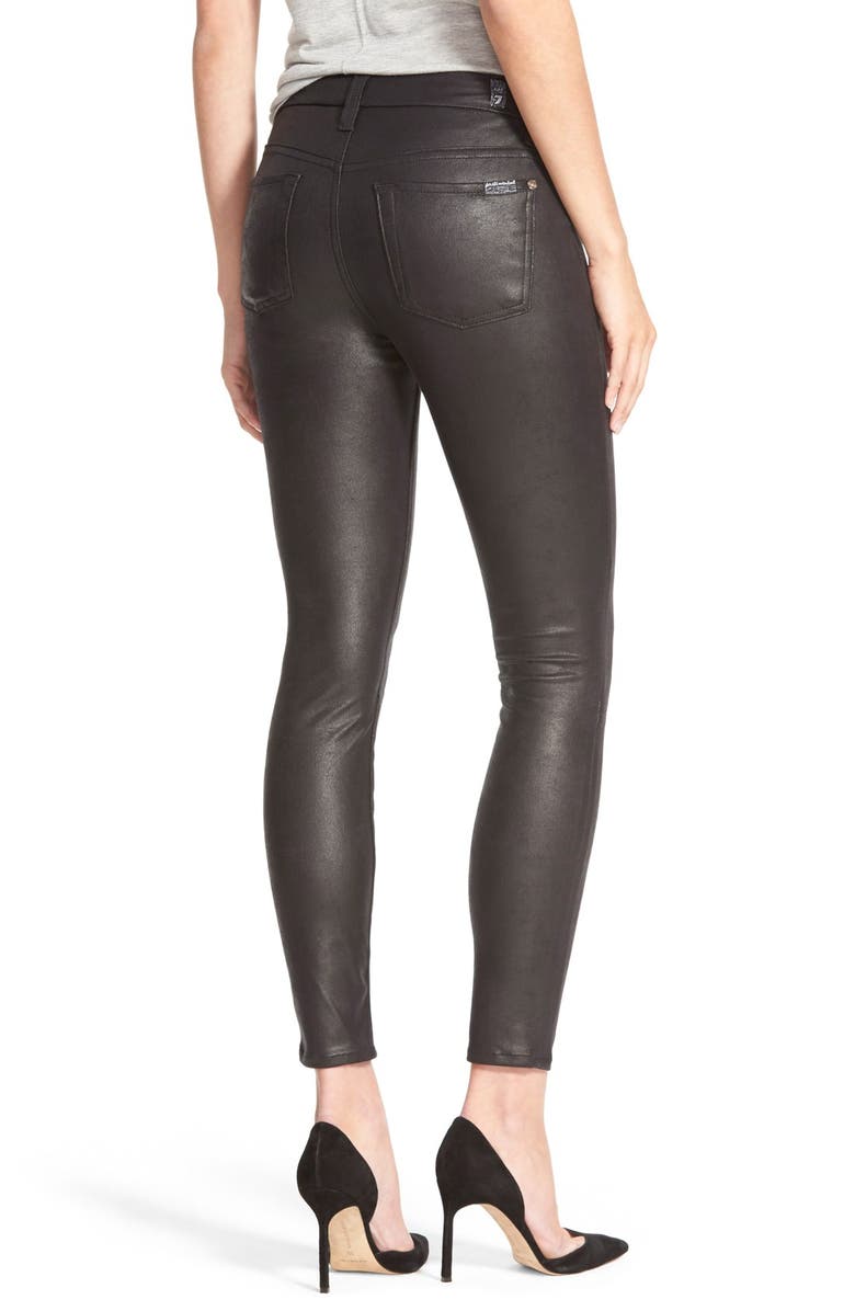 7 For All Mankind <sup>®</sup> High Rise Faux Leather Ankle Skinny Pants, Alternate, color, 