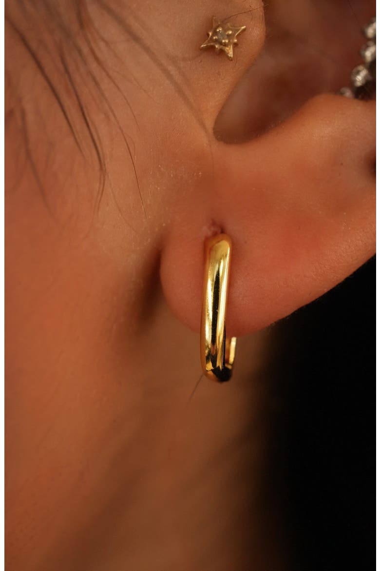 Oblong Hoop Earrings, Alternate, color, GOLD