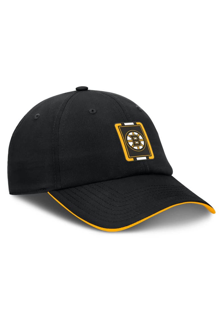 Men's Fanatics Black/Gold Boston Bruins Authentic Pro Ripstop Adjustable Hat, Alternate, color, Black