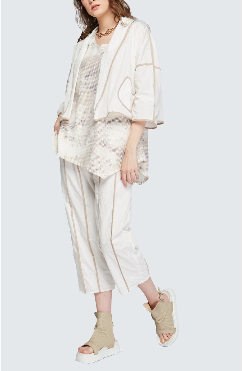 LUUKAA Astrid Short Memory Taffeta Jacket, Alternate, color, Ecru