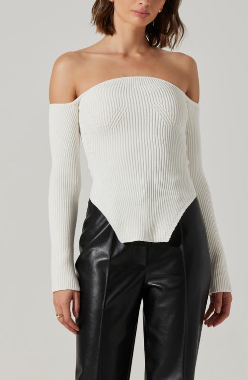 Astr The Label Aeralyn Off The Shoulder Sweater In White