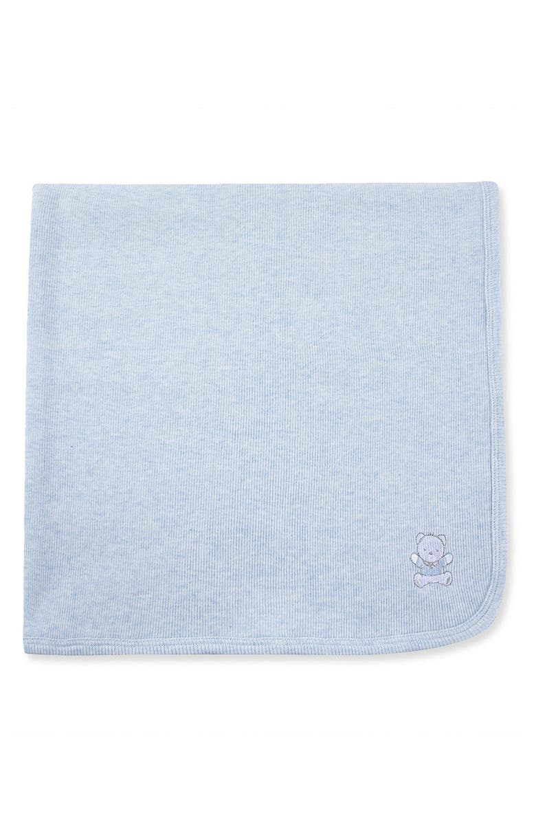 Little Me Blue Bear Embroidered Baby Blanket, Alternate, color, Blue