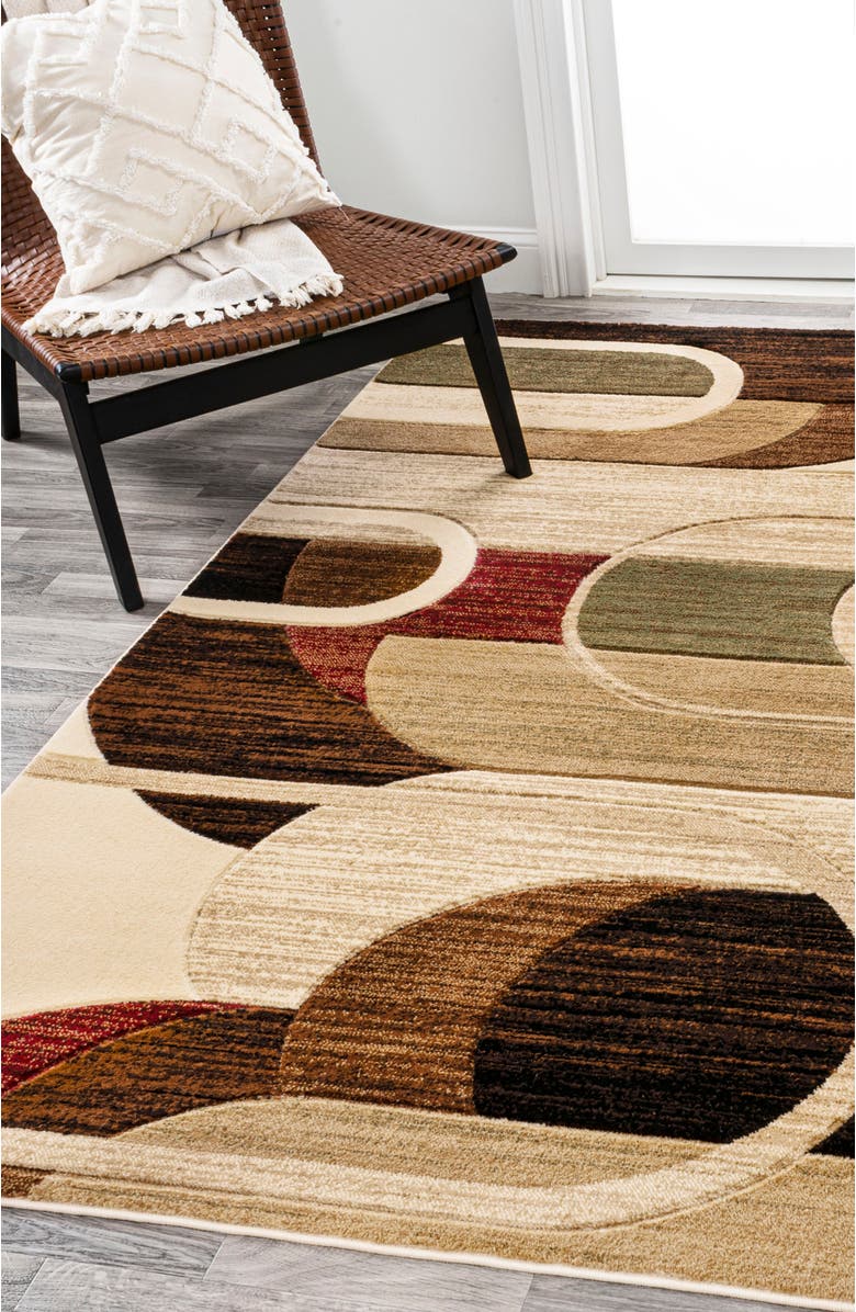 JONATHAN Y Tamara Retro Abstract Arches Area Rug, Alternate, color, Cream/Brown/Red