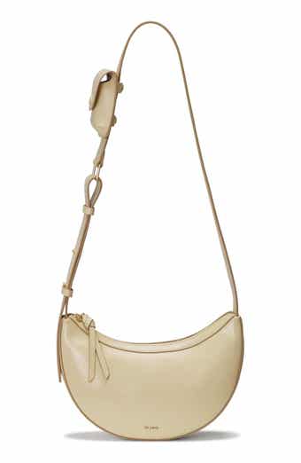 Rookie Crescent Crackled Leather Crossbody Bag