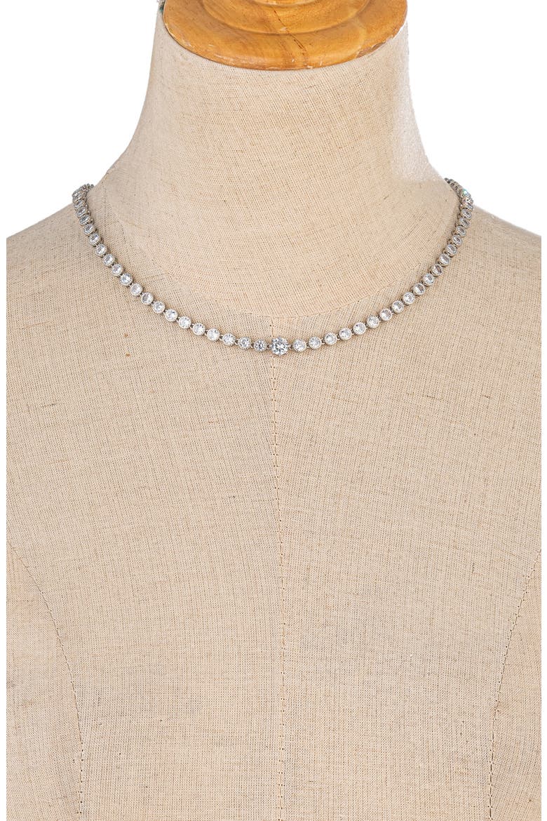 Nova Cubic Zirconia Collar Necklace, Alternate, color, SILVER