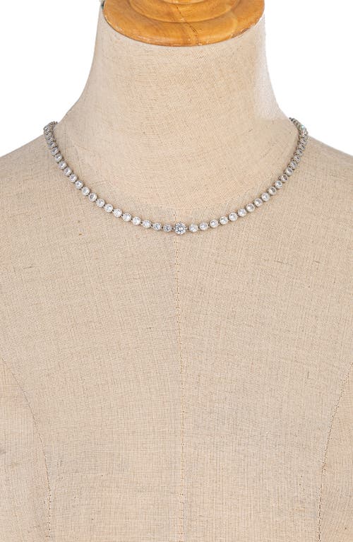 Eye Candy Los Angeles Nova Cubic Zirconia Collar Necklace In Silver