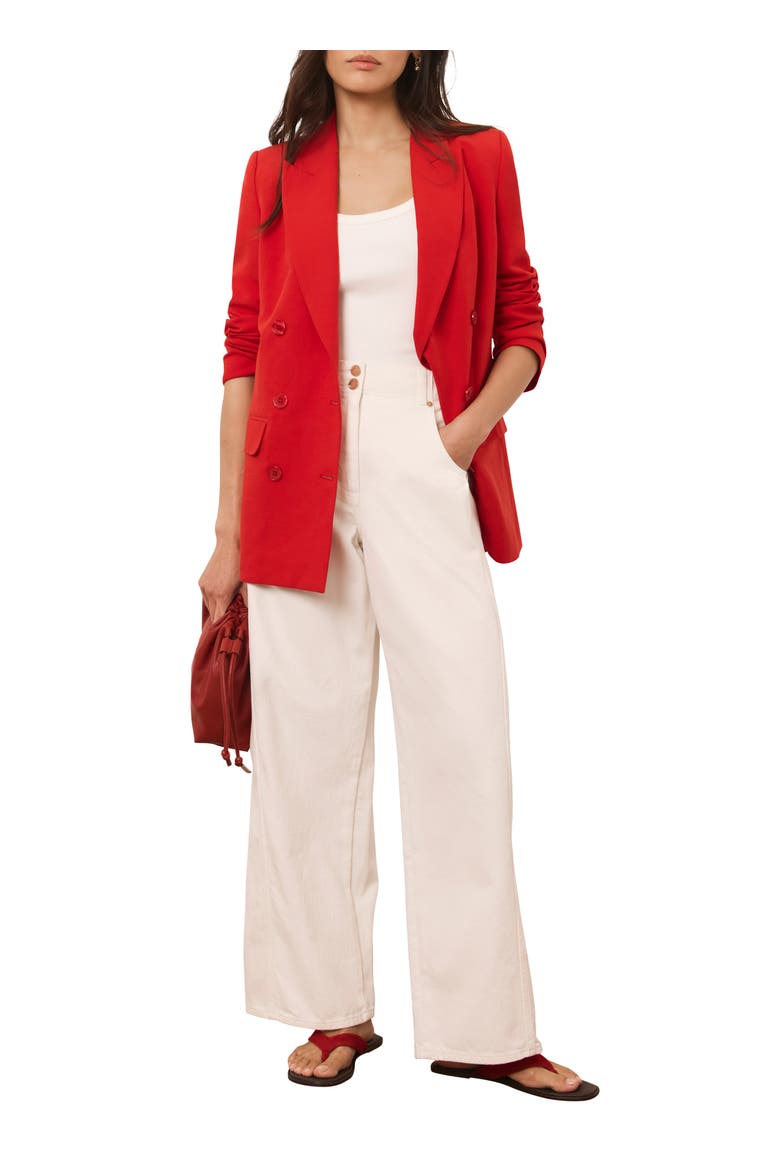 Double Breasted Blazer, Alternate, color, Red