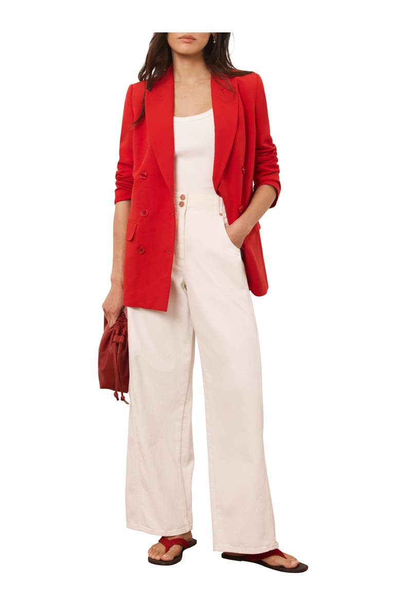 MINT VELVET Double Breasted Blazer, Alternate, color, Red