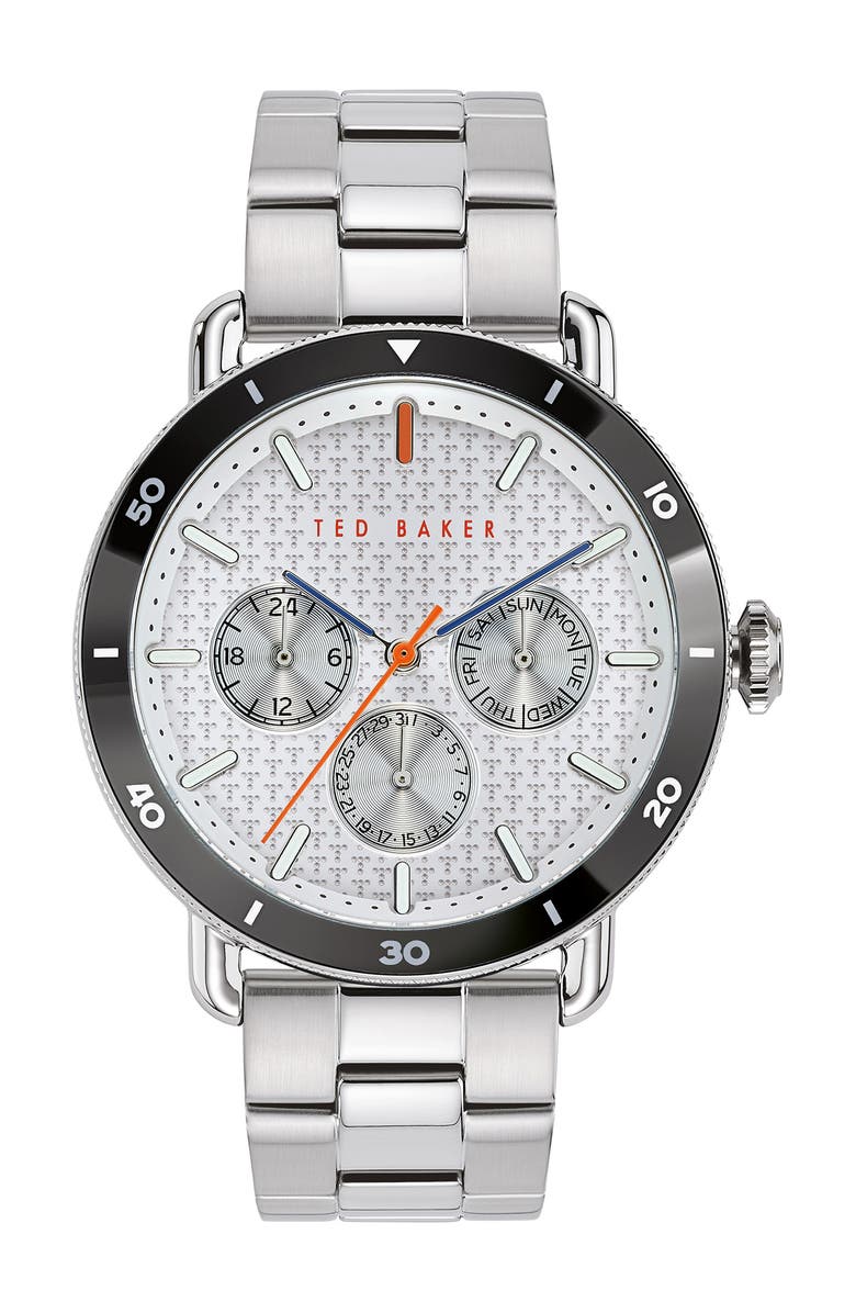 Ted Baker London Men's Margarit Leather Strap Watch, 46mm, Main, color, 