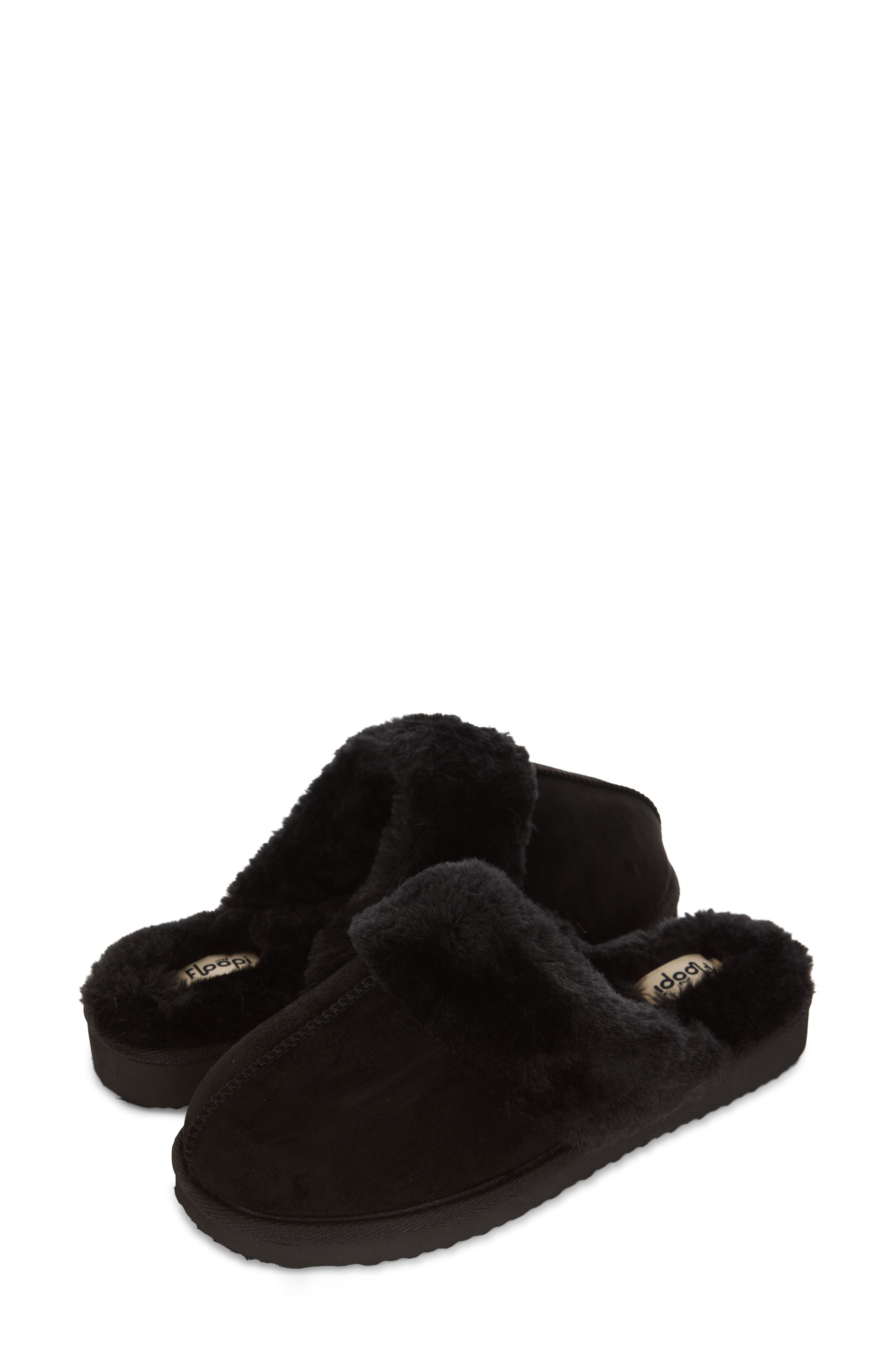 FLOOPI Faux Suede Faux Fur Lined Slipper, Alternate, color, 