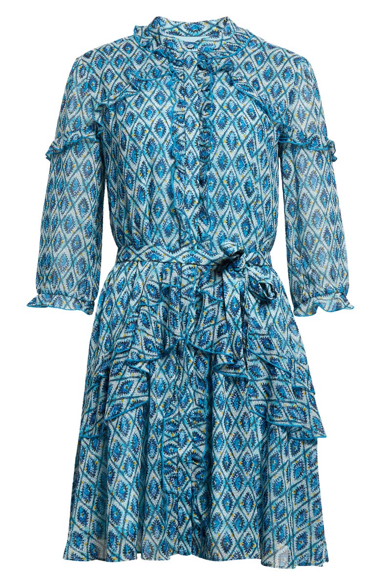 SALONI Tilly Ruffle Silk Dress, Alternate, color, 