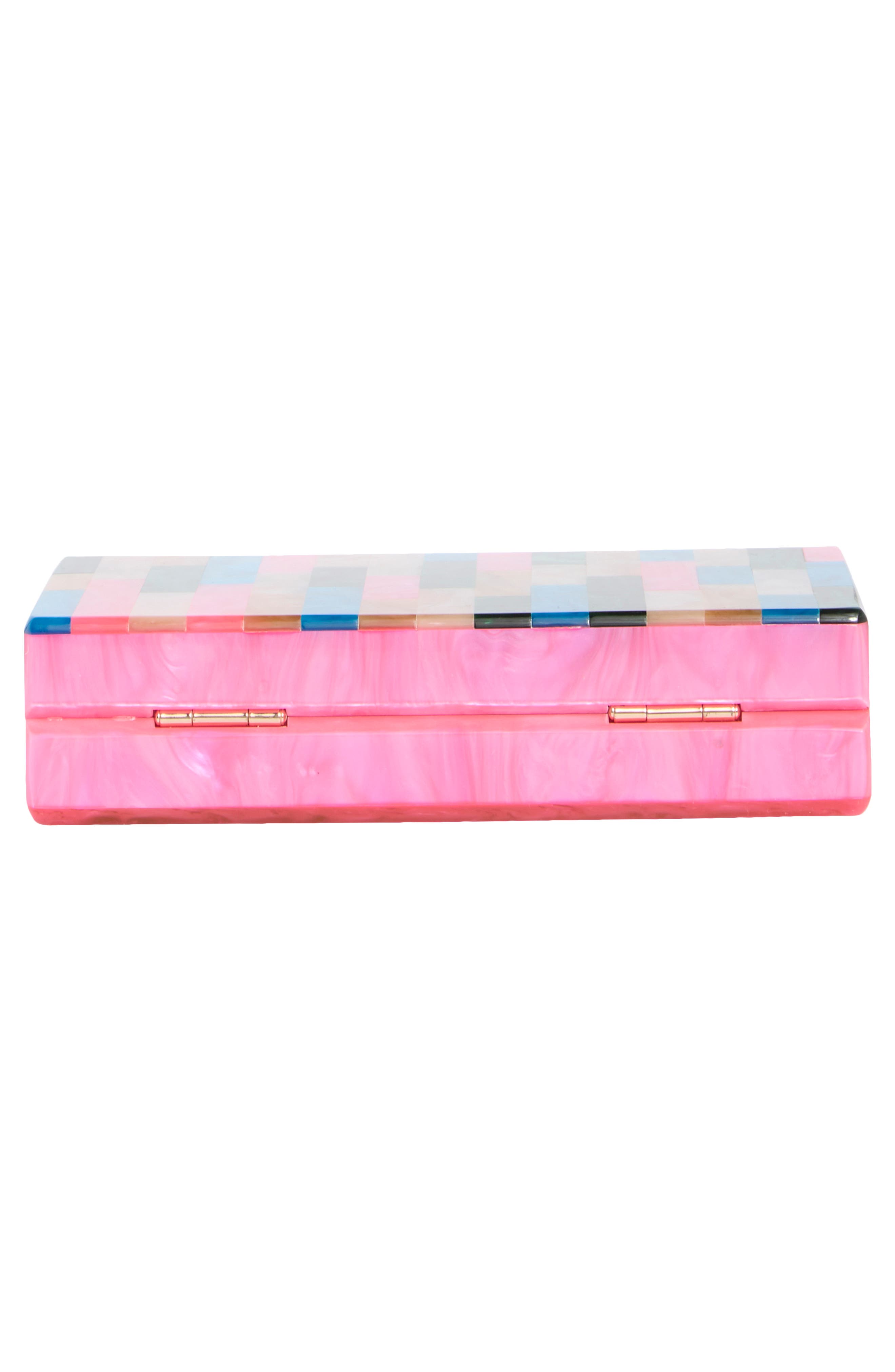 Jessica McClintock Arden Rainbow Clutch, Alternate, color, Rainbow Stripe