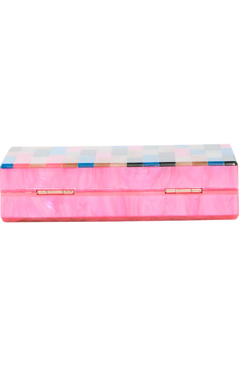Jessica McClintock Arden Rainbow Clutch, Alternate, color, Rainbow Stripe