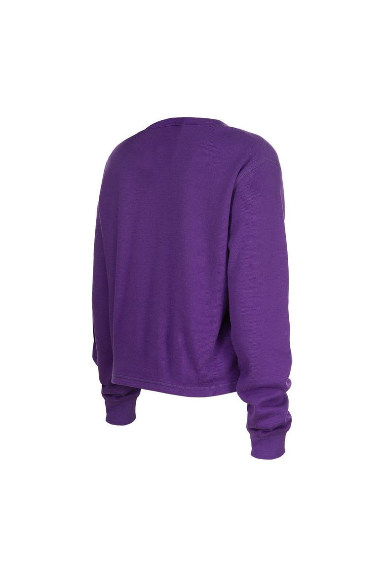 Women's New Era  Purple Minnesota Vikings Thermal Crop Long Sleeve T-Shirt, Alternate, color, Purple