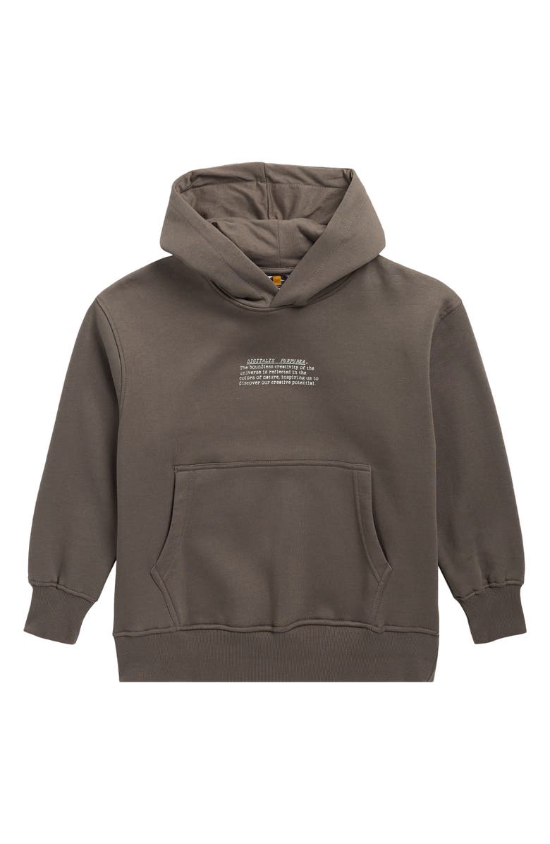 DENIM AND FLOWER Kids' Digitalis Purpurea Graphic Hoodie, Main, color, Dark Gray