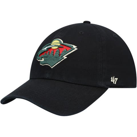 Men's '47 Black Minnesota Wild Team Clean Up Adjustable Hat
