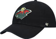 '47 Men's '47 Black Minnesota Wild Team Clean Up Adjustable Hat