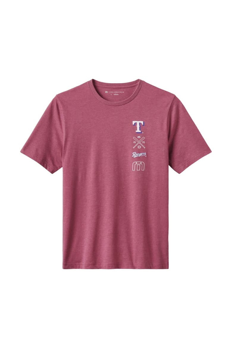 Men's TravisMathew Heather Red Texas Rangers Sunset Slam 2.0 T-Shirt, Alternate, color, Heather Red