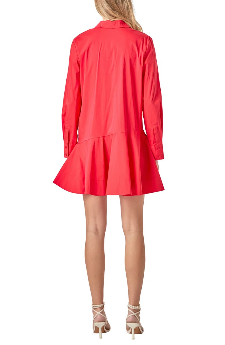 English Factory Long Sleeve Shirtdress, Alternate, color, Red