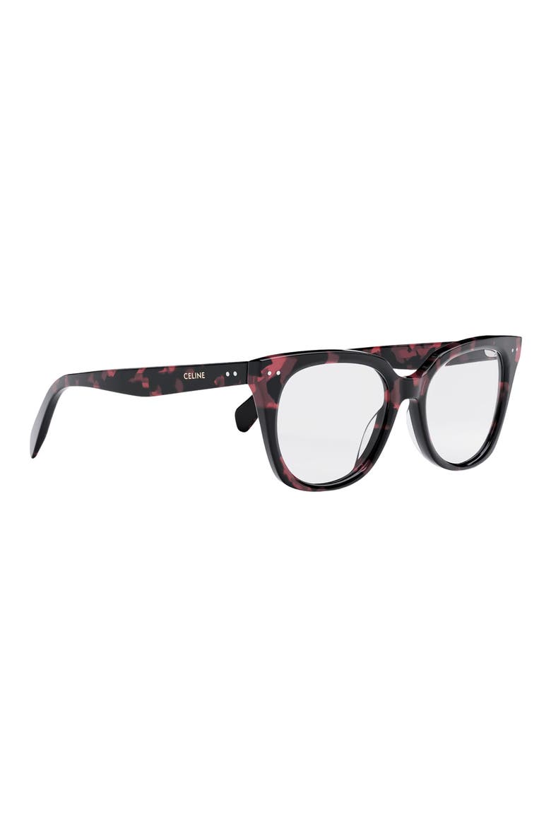 Thin 2 Dots 52mm Cat Eye Optical Glasses, Alternate, color, HAVANA