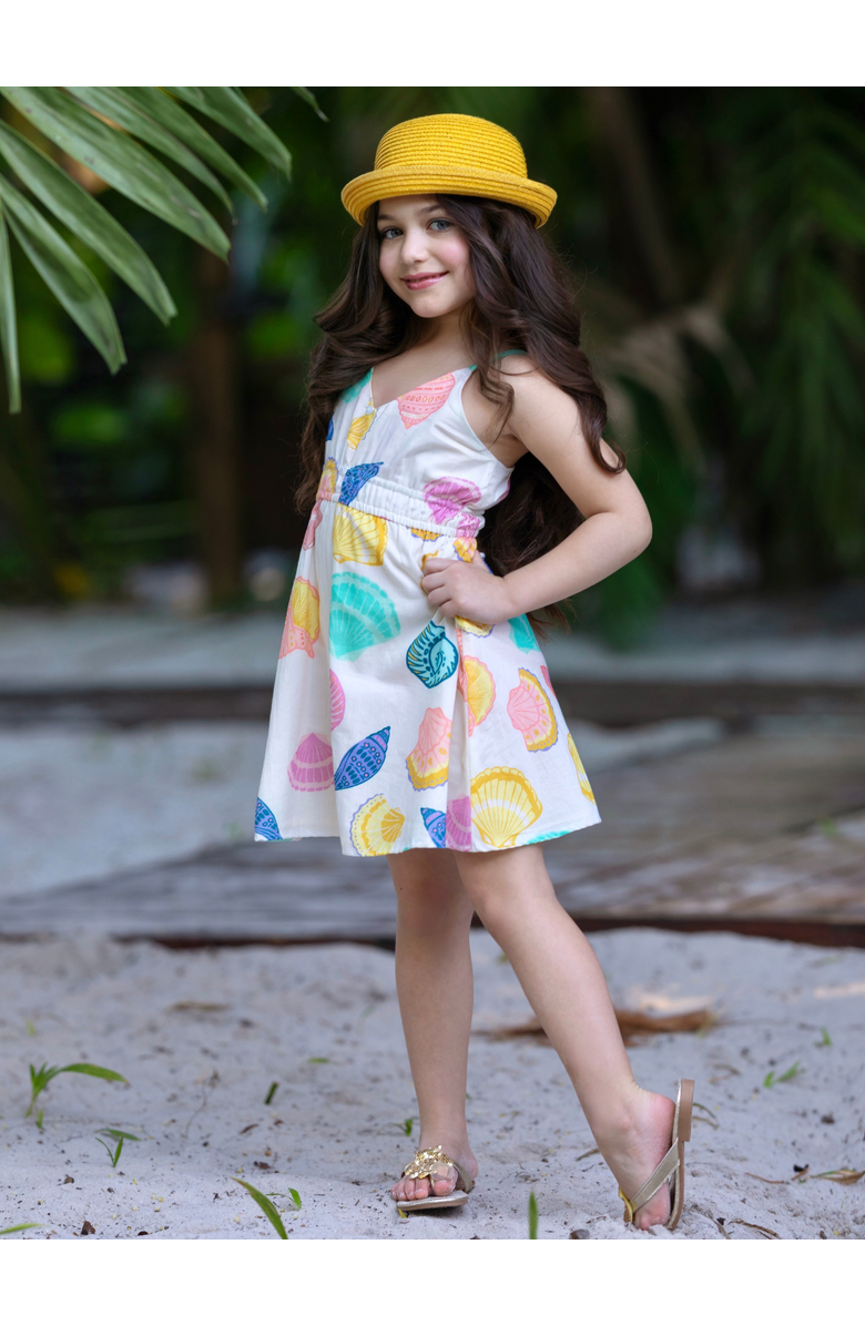 Mia Belle Girls Sunshine Shells Sundress, Alternate, color, White