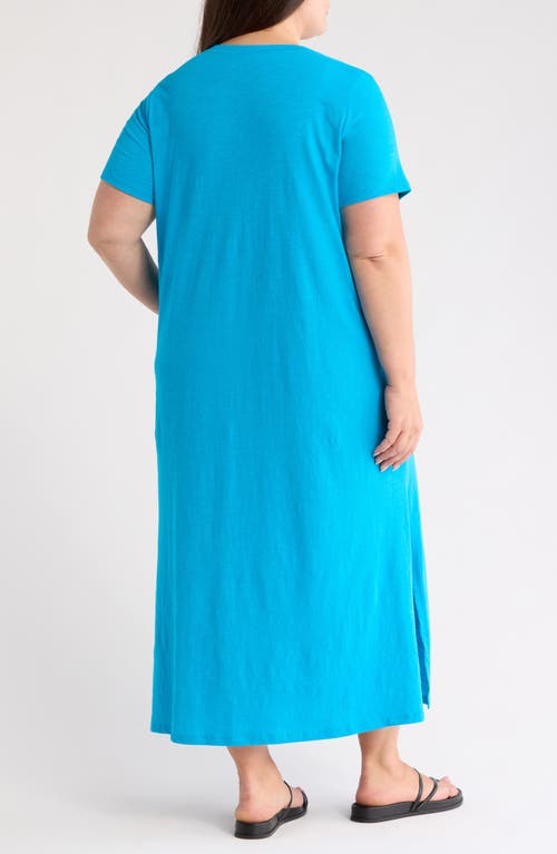 Eileen Fisher Organic Cotton Maxi Dress In Blue