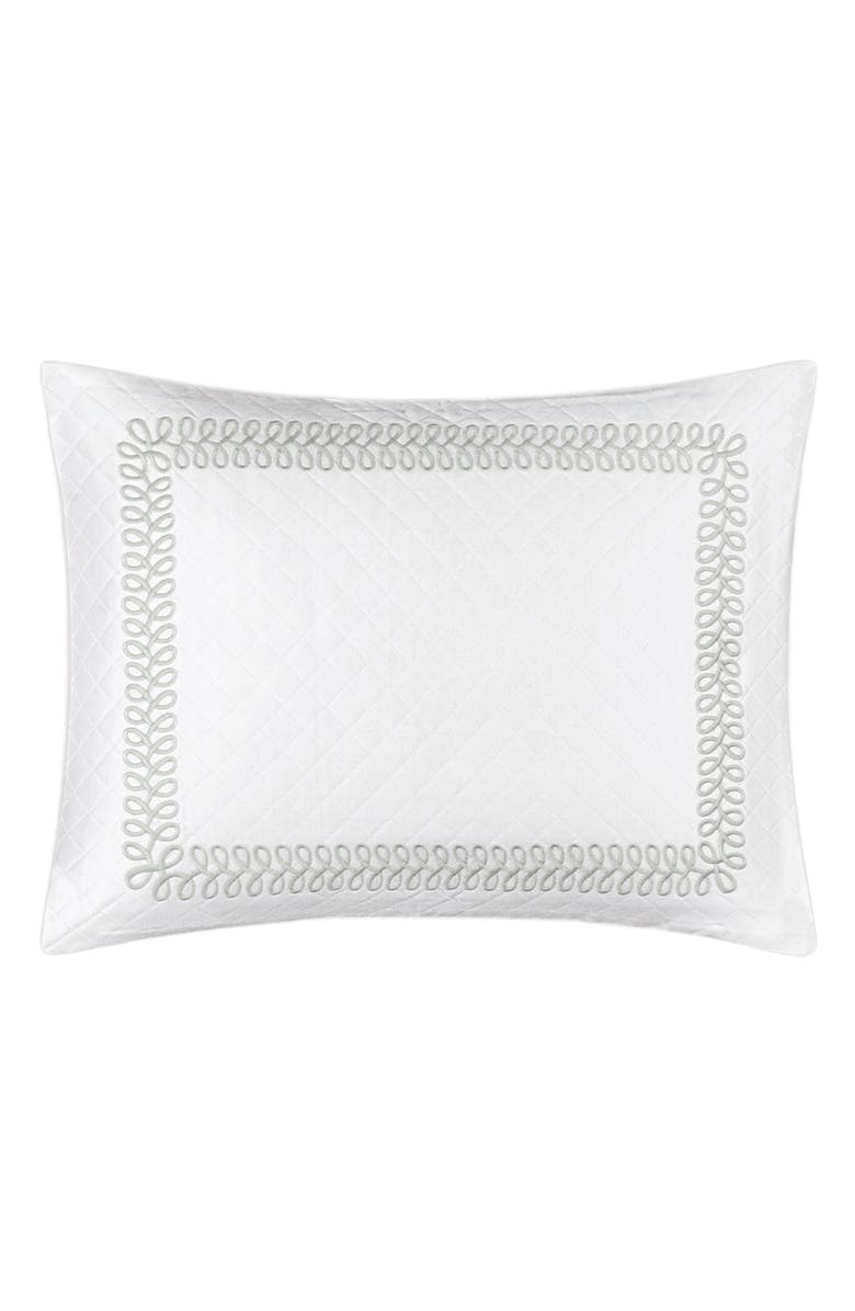 Matouk Astor Braid Matelassé Sham, Alternate, color, Silver