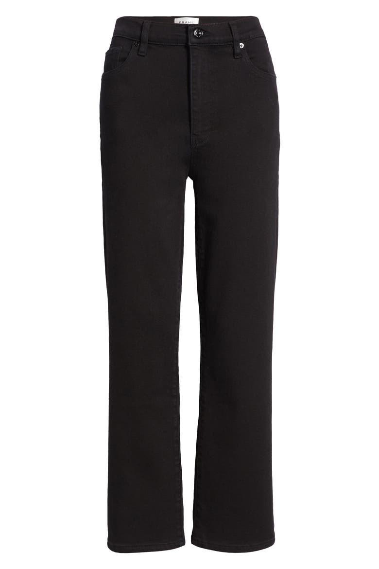 Le Sleek High Waist Ankle Straight Leg Jeans, Alternate, color, BLACK