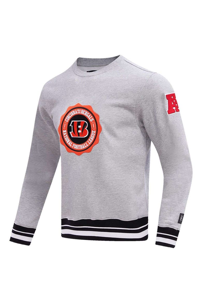Men's Pro Standard Heather Gray Cincinnati Bengals Crest Emblem Pullover Sweatshirt, Alternate, color, Heather Gray