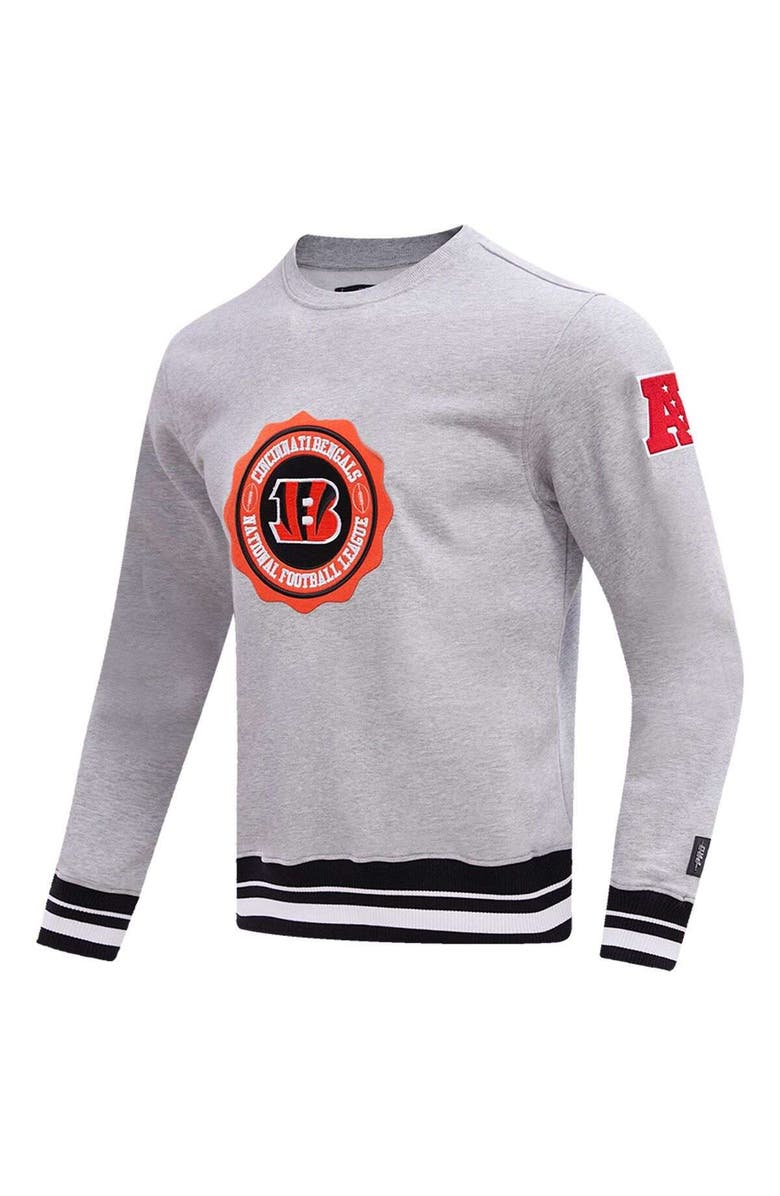 PRO STANDARD Men's Pro Standard Heather Gray Cincinnati Bengals Crest Emblem Pullover Sweatshirt, Alternate, color, Heather Gray