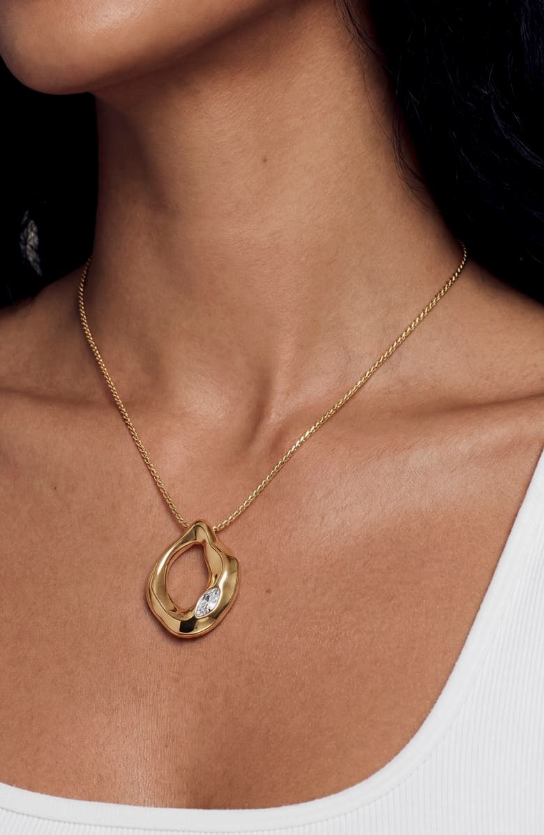 Ettika Molten Crystal Pendant Necklace, Alternate, color, 