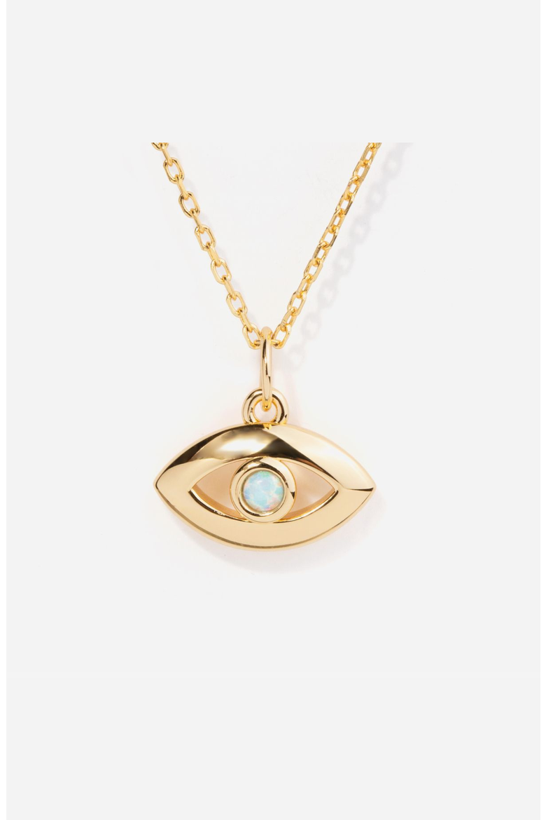 Evil Eye Charm Necklace, Main, color, Gold