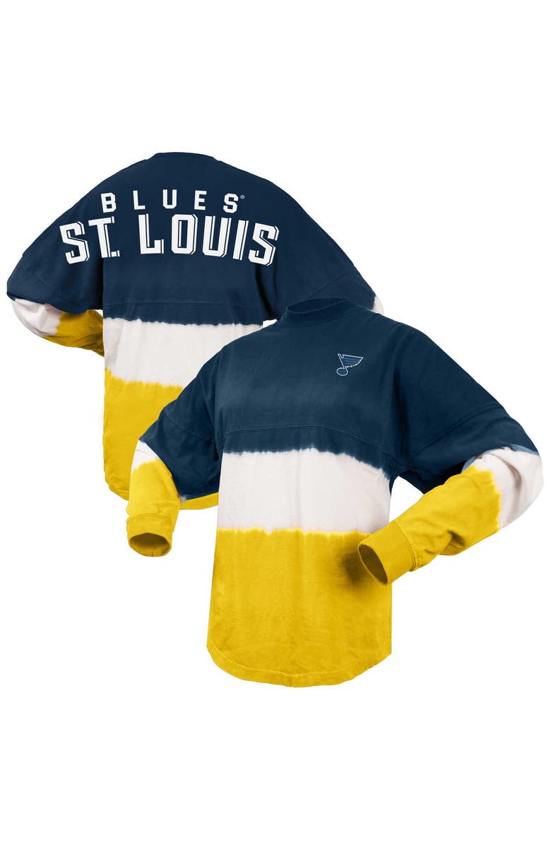 SPIRIT JERSEY Women's Fanatics Branded Navy/Gold St. Louis Blues Ombre Long Sleeve T-Shirt, Alternate, color, Navy