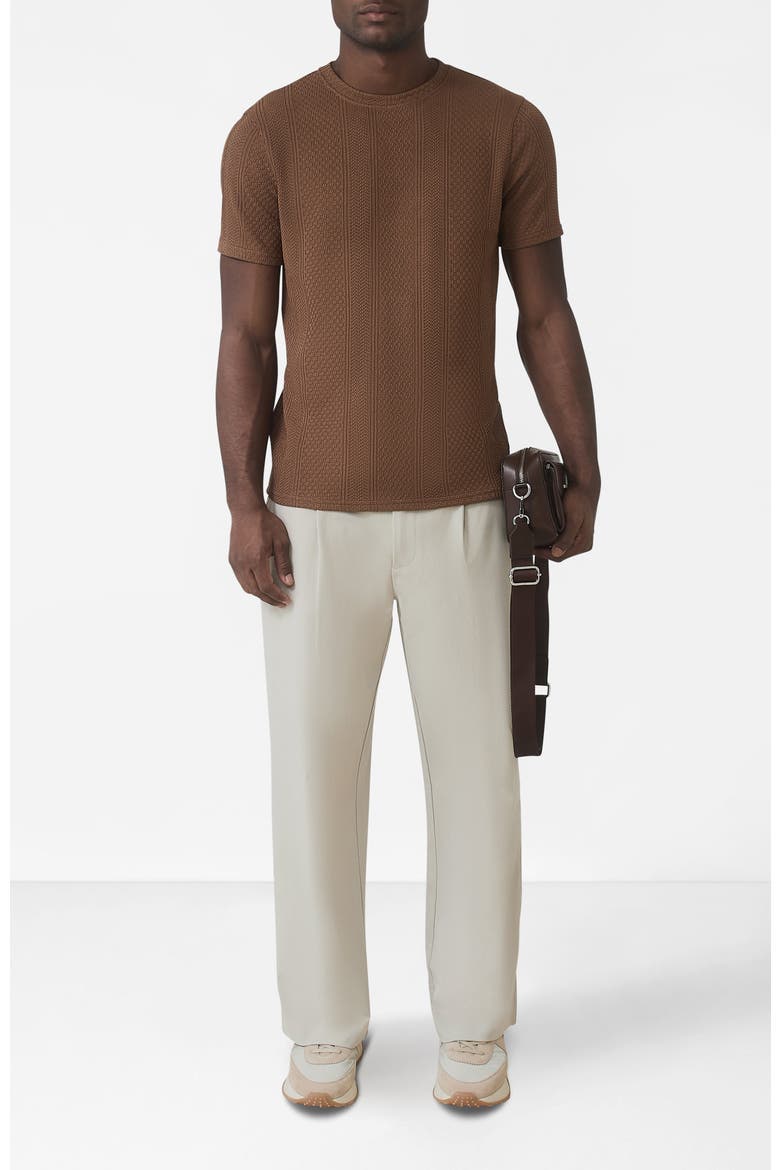 Cedro Slim Textured Tee, Alternate, color, Medium Brown