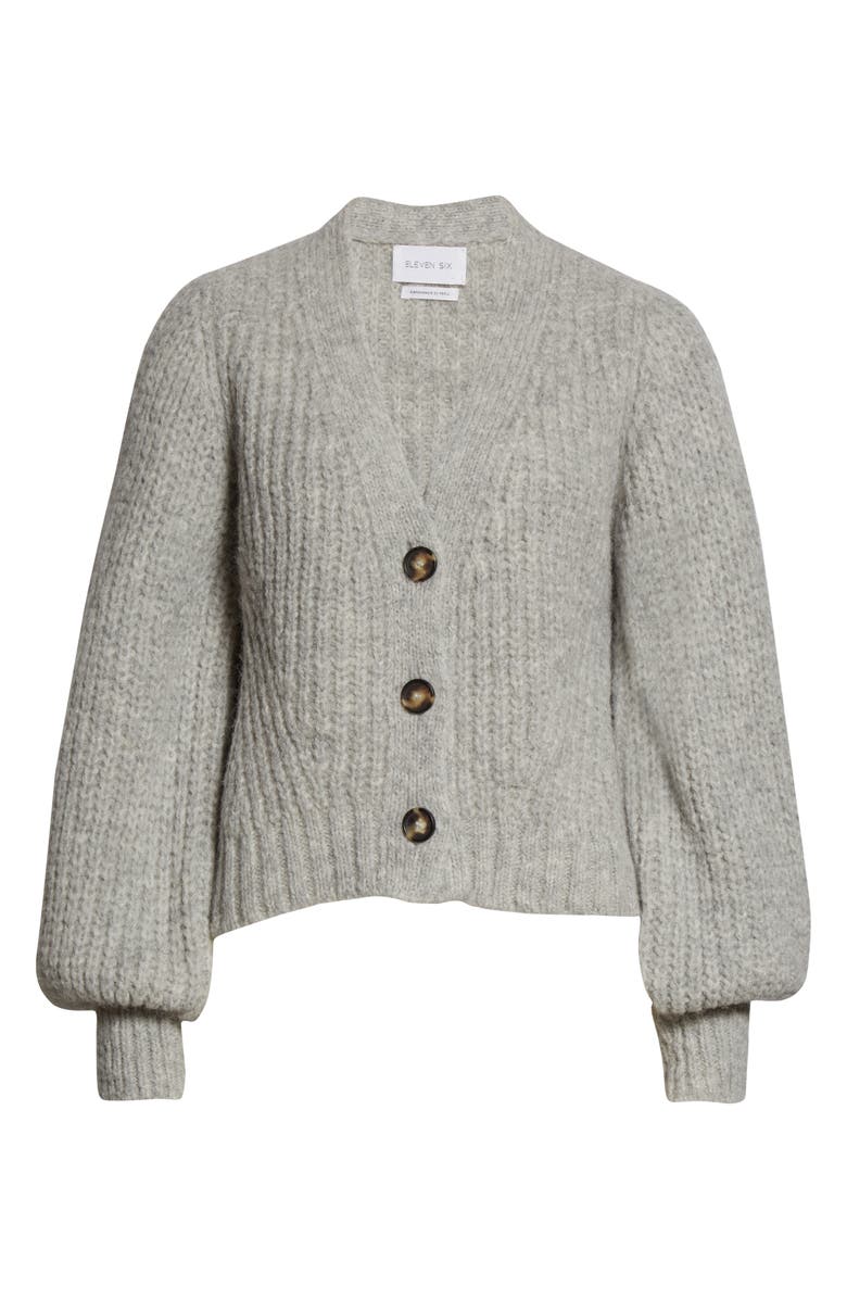 Eleven Six Puff Sleeve Cardigan, Alternate, color, 