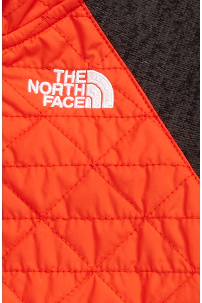Water Repellent Quilted Sweater Fleece Jacket, Alternate, color, FIERY RED/ DARK GREY HEATHER